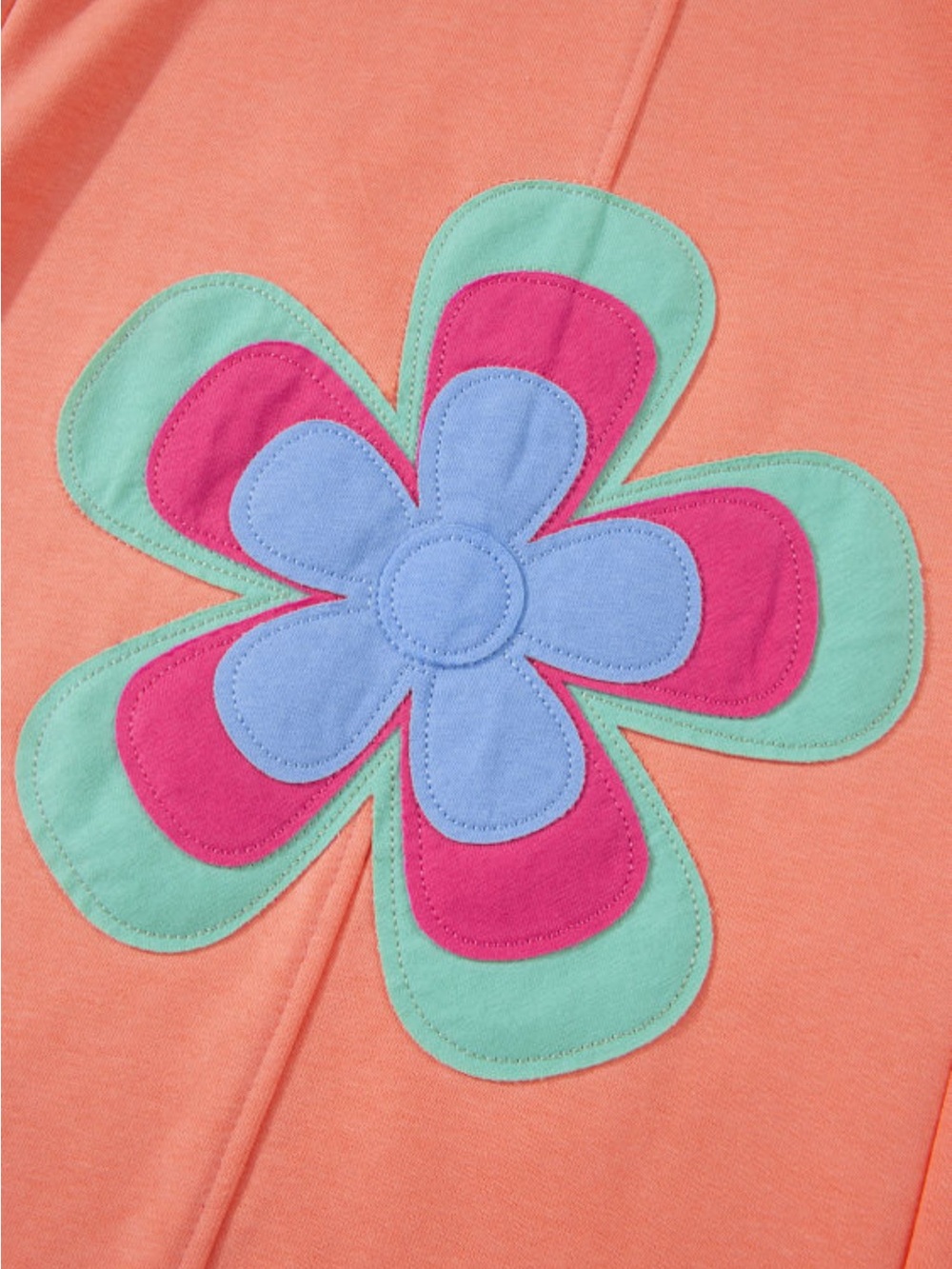 Women’s Wide-Leg Floral Appliqué Pants - Coral - Picture 9 of 9